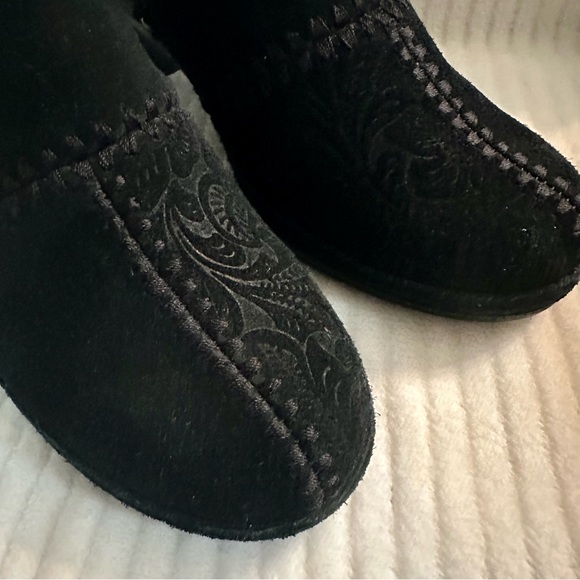 Sonoma Juliette Women’s Black Suede Heeled Clogs Size 6 - Picture 4 of 8